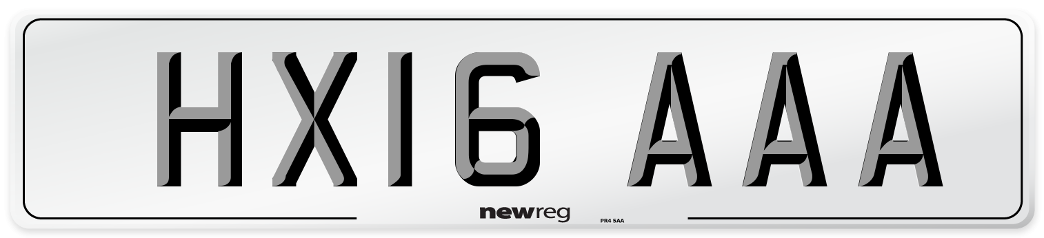 HX16 AAA Number Plate from New Reg